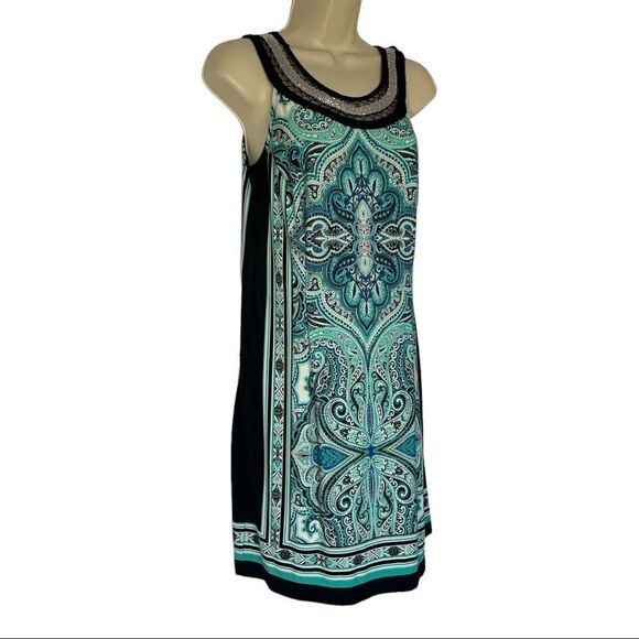 Established 1962 Women’s blue patterned dress Size 4 Petite - Picture 3 of 11